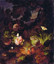 Flowers, Snake and Butterflies